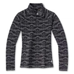 Smartwool Merino 250 Baselayer Pattern 1/4 Zip Top Women's in Black Mountain Fairisle